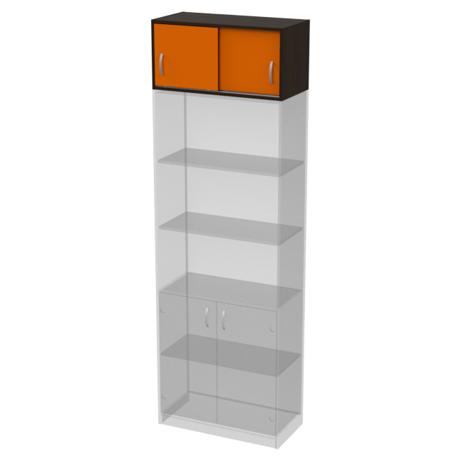 Антресоль АН-02 цвет Венге+Оранж 77/37/38 см