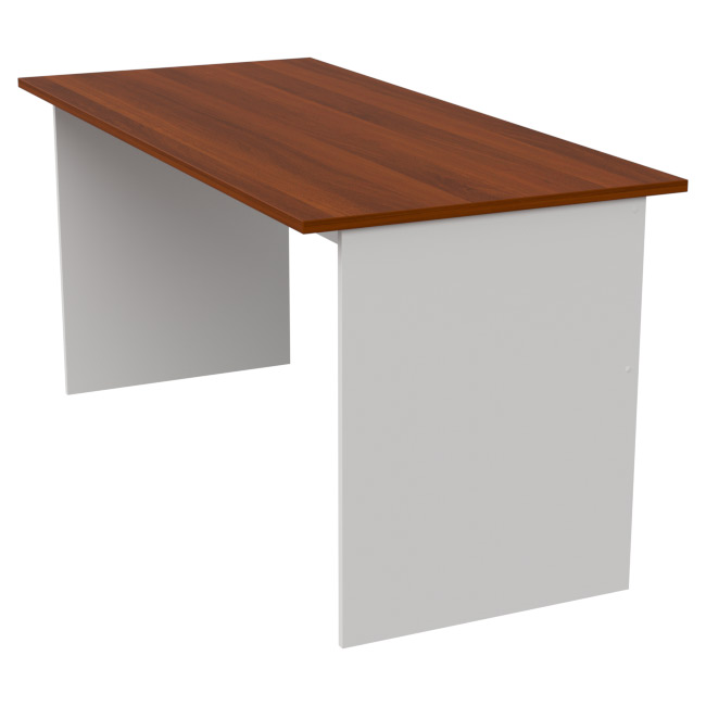 Офисный стол СТ-10 цвет Белый+Орех 160/73/76 см