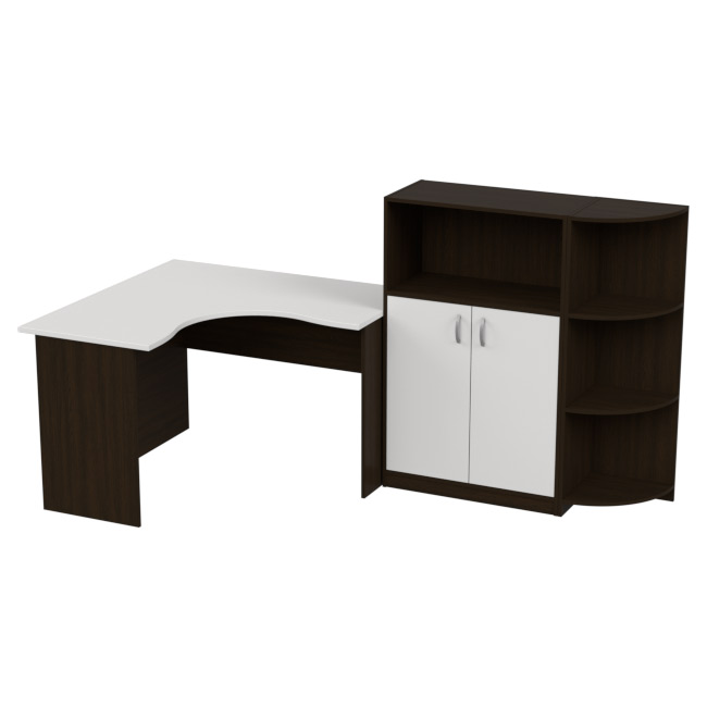 Комплект офисной мебели КП-10 цвет Венге+Белый