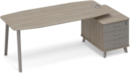 Стол руководителя на тумбе малой Вяз-Мокко ТМ М1 114 ВЛ ВЛ МП 225,8/104,2/75,6