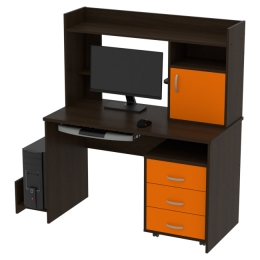 Компьютерный стол КП-СК-1 цвет Венге + Оранж 120/60/141 см