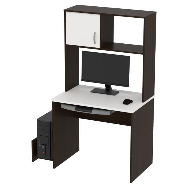 Компьютерный стол КП-СК-6 цвет Венге+Белый 90/60/163 см