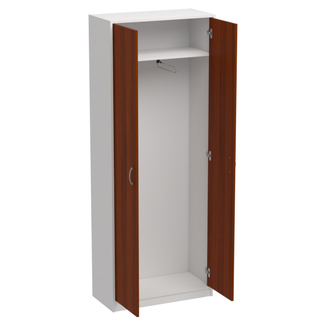 Офисный шкаф для одежды ШО-52 цвет Белый+Орех 77/37/200 см