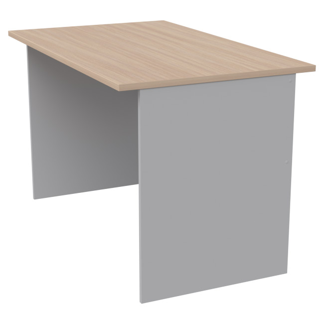 Офисный стол СТ-9 цвет Серый+Дуб Молочный 120/73/76 см