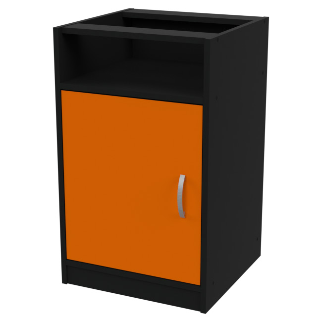 Офисная тумба ТСС-27-5 цвет Черный + Оранжевый 45/44/74 см