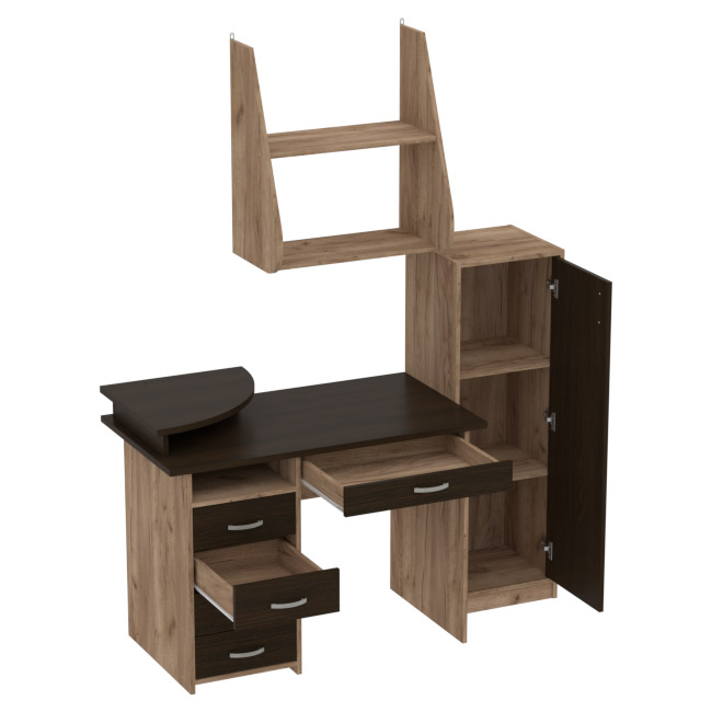 Комплект офисной мебели КП-14 цвет Дуб Крафт+Венге