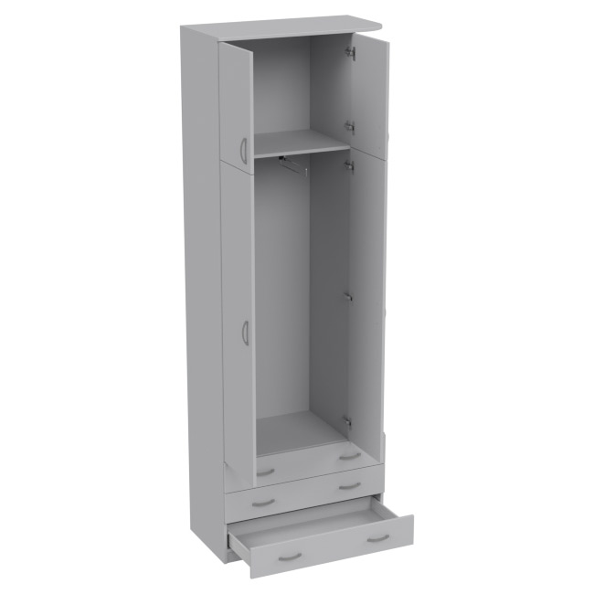 Офисный шкаф для одежды ШО-45 цвет Серый 89/45/260 см