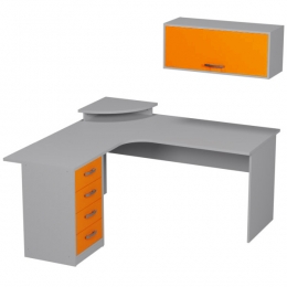 Комплект офисной мебели КП-17 цвет Серый+Оранж