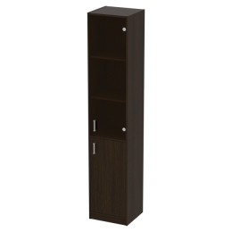 Шкаф для офиса СБ-3+А5+С-19 тон. бронза цвет Венге 40/37/200 см