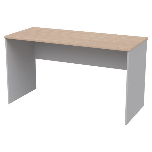Офисный стол СТ-42 цвет Серый+Дуб Молочный 140/60/76 см