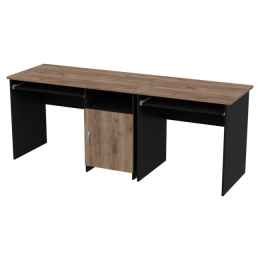 Офисный стол СК-21+СК-27 цвет Черный + Дуб крафт