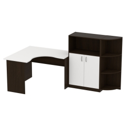 Комплект офисной мебели КП-10 цвет Венге + Белый
