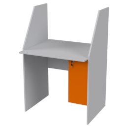 Компьютерный стол СК-18 цвет Серый+Оранж 80/70/120 см