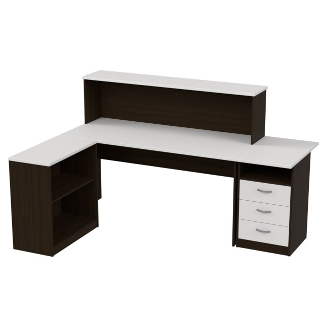 Комплект офисной мебели КП-12 цвет Венге+Белый