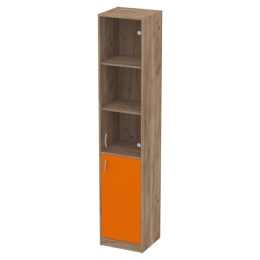 Офисный шкаф СБ-3+А5 проз цвет Дуб Крафт+Оранж 40/37/200 см