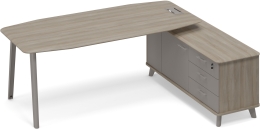 Стол руководителя с опорной тумбой правый Вяз-Мокко ТМ М1 112 ВЛ ВЛ МП 216,4/164,2/75,6