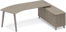 Стoл эргономичный правый на тумбе Вяз либерти ТМ М1 128 ВЛ ВЛ ВЛ 236,4/159,2/75,6