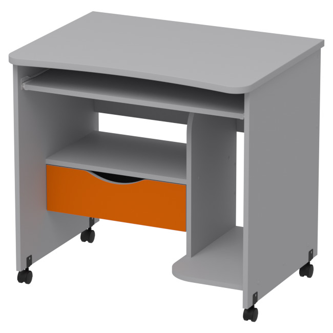 Компьютерный стол СК-26 цвет Серый+Оранж 80/60/76 см