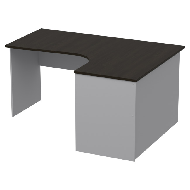 Офисный стол угловой СТУ-Л цвет Серый+Венге 160/120/76 см