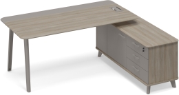 Стол комбинированный правый на тумбе Вяз-Мокко ТМ М1 102 ВЛ ВЛ/МП МП 196,4/164,2/75,6