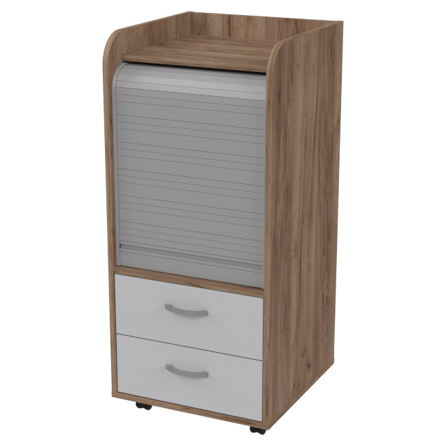Тумба с жалюзи ТМЖ-2 цвет Дуб Крафт+Серый 45/46/103