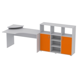 Комплект офисной мебели КП-9 цвет Серый+Оранж