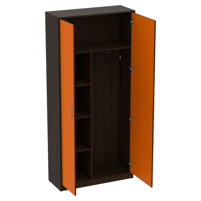Шкаф для одежды ШО-7 цвет Венге+Оранж 93/37/200 см