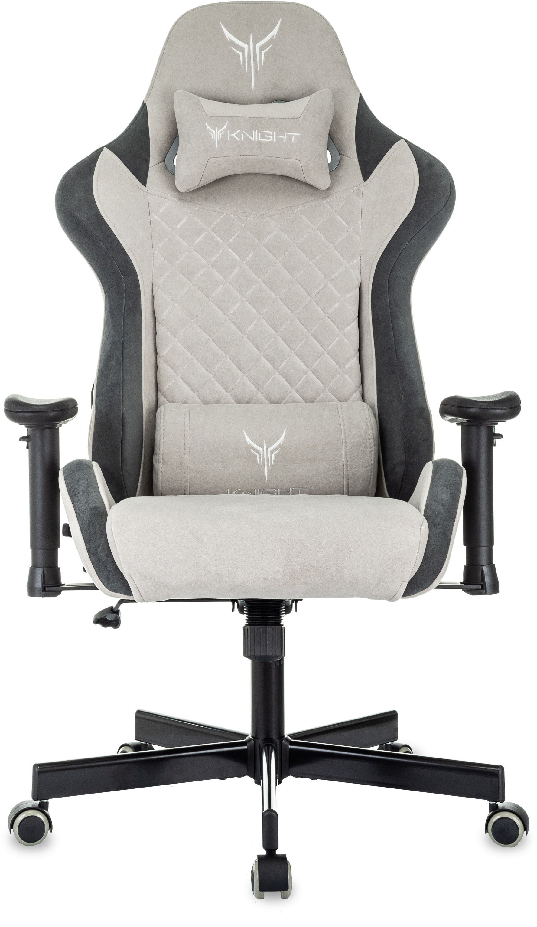 Кресло игровое Knight Regal Fabric светло-серый/серый