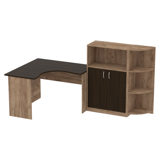 Комплект офисной мебели КП-10 цвет Дуб Крафт+Венге