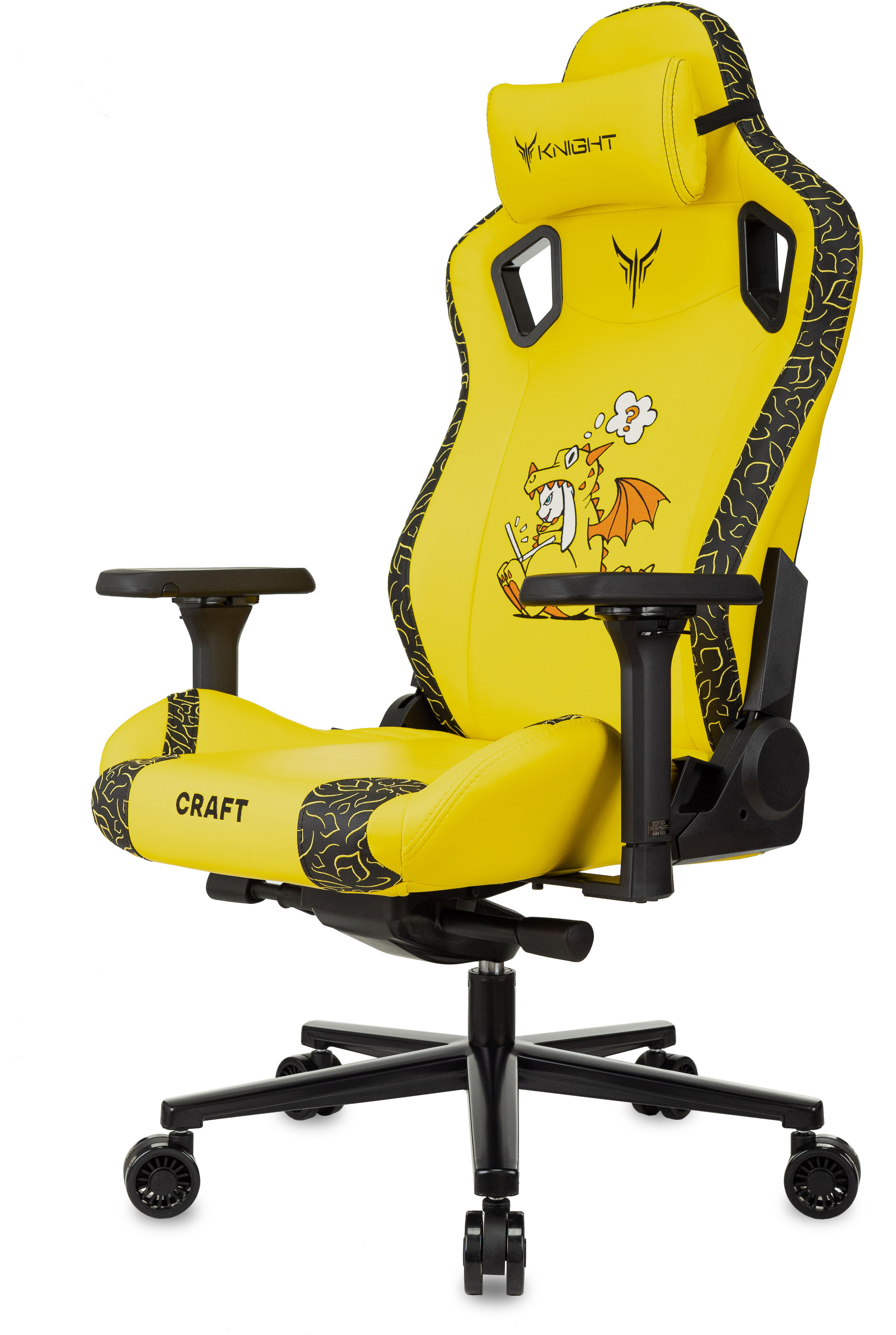 Кресло игровое Knight Craft Dragon желтый