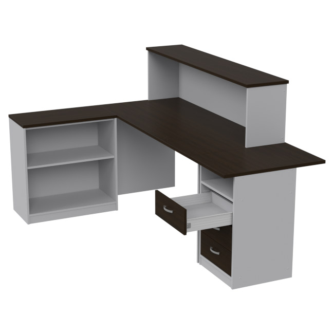 Комплект офисной мебели КП-12 цвет Серый+Венге