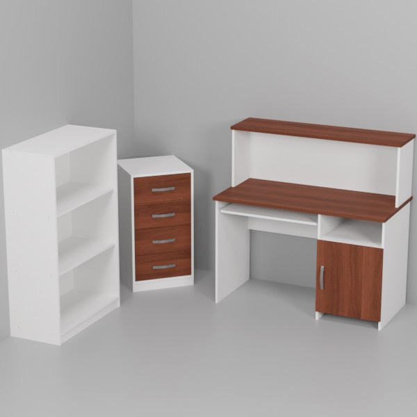 Комплект офисной мебели КП-22 цвет Белый+Орех