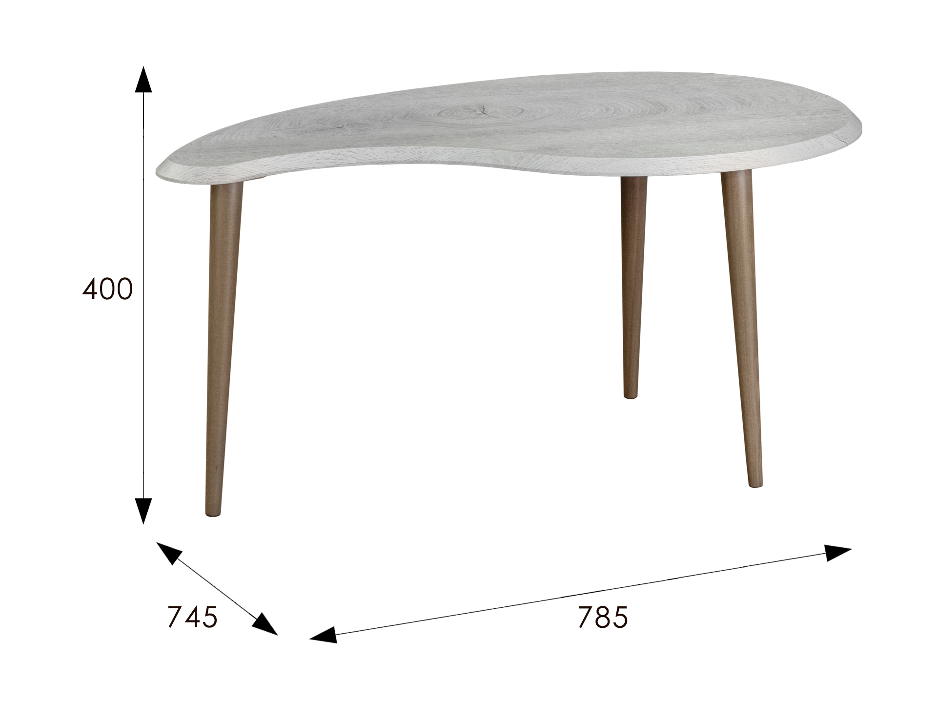 Стол журнальный BeautyStyle 19 дуб дымчатый/шимо