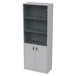 Офисный шкаф ШБ-3+А-5+С-28МВ графит цвет Серый 77/37/200 см