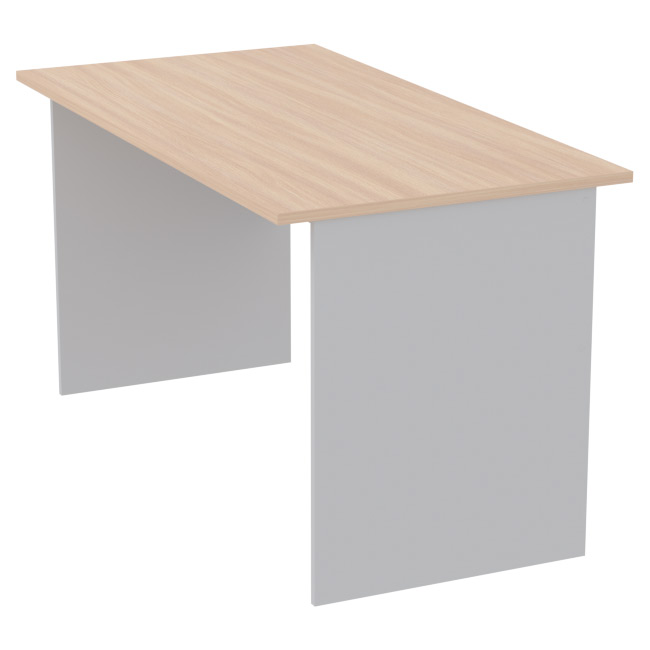 Офисный стол СТ-48 цвет Серый+Дуб Молочный 140/73/76