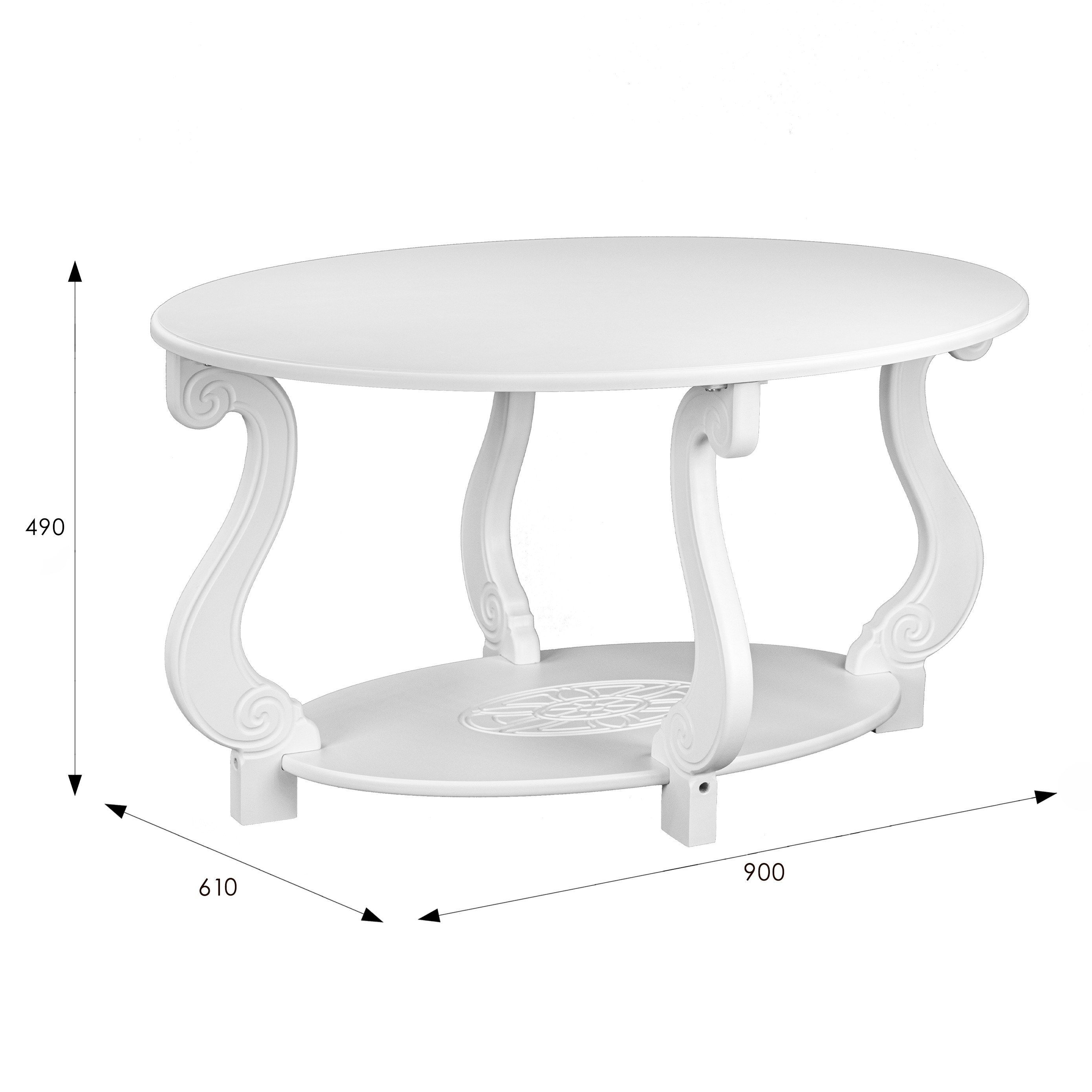 Стол журнальный Овация (М) ЛАЙТ белый