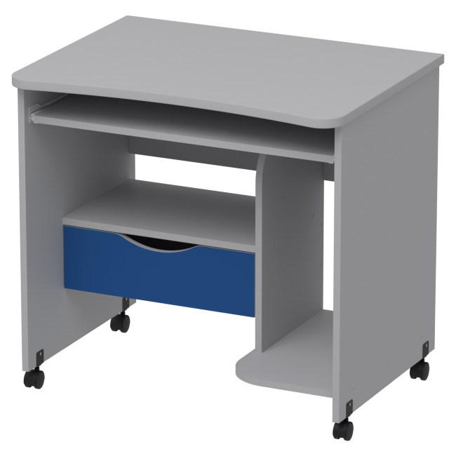 Компьютерный стол СК-26 цвет Серый+Синий 80/60/76 см