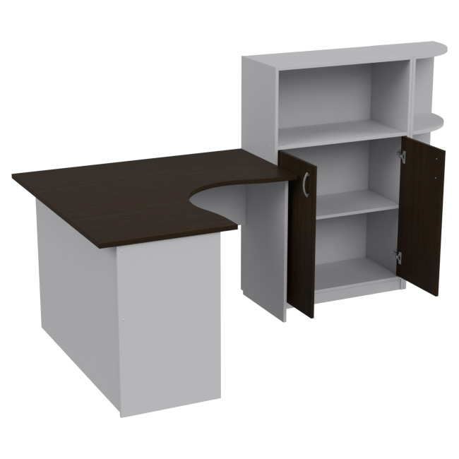 Комплект офисной мебели КП-10 цвет Серый+Венге