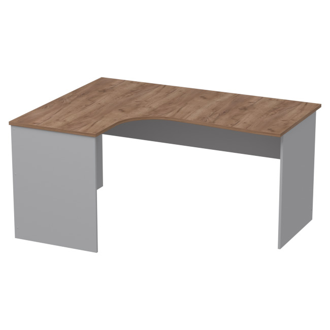 Офисный стол СТУ-П цвет Серый+Дуб Крафт 160/120/76 см