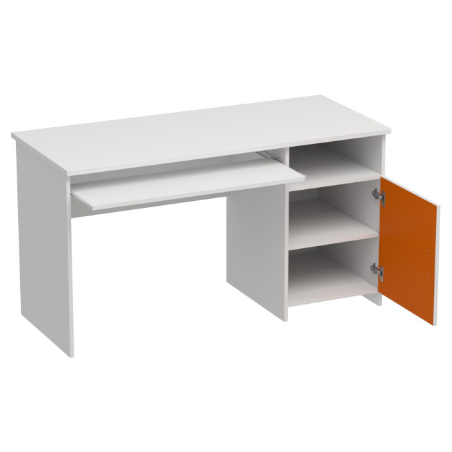 Компьютерный стол СК-22 цвет Белый+Оранж 140/60/76 см