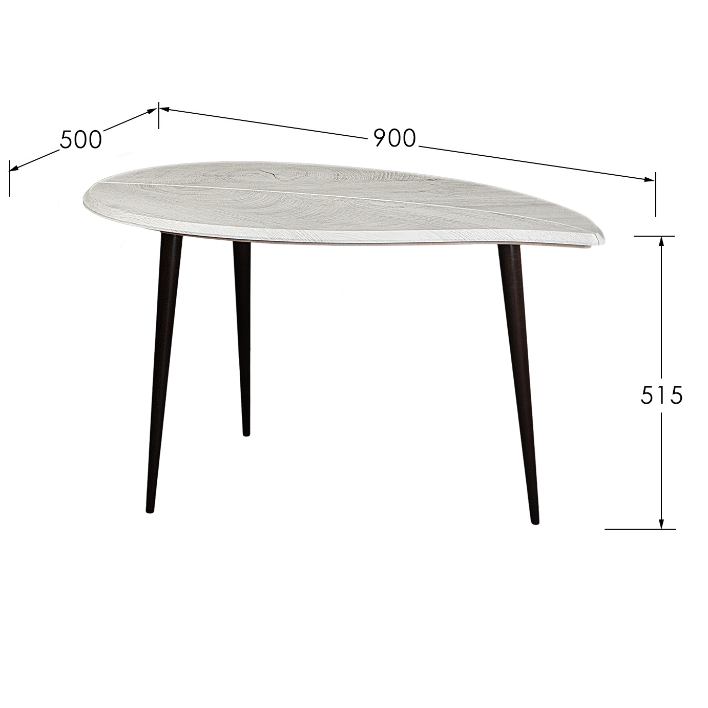 Стол журнальный BeautyStyle 28 дуб дымчатый/венге