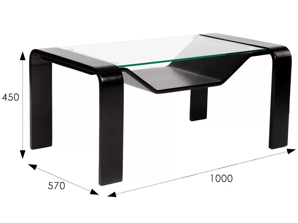 Стол журнальный Гурон 1 Чёрный матовый