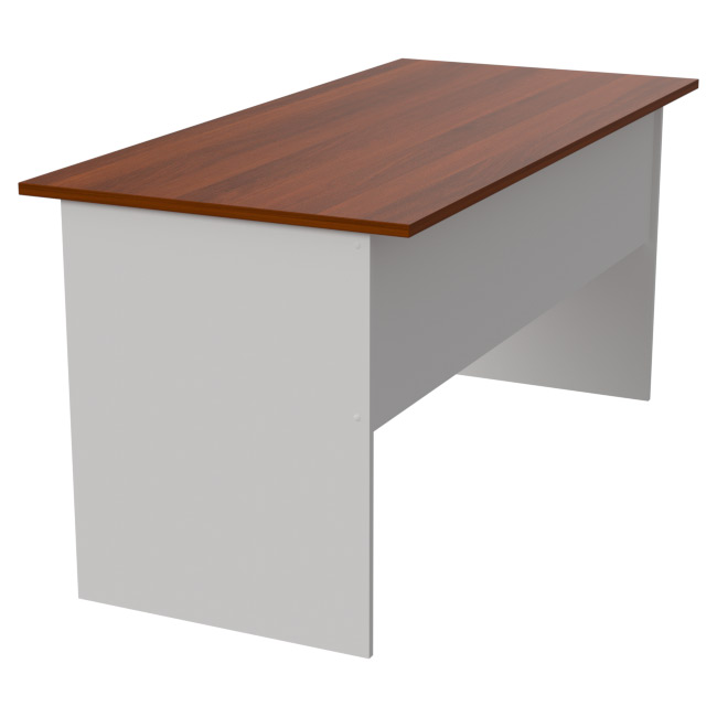 Офисный стол СТ-10 цвет Белый+Орех 160/73/76 см