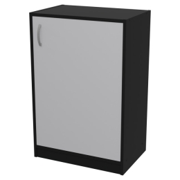 Шкаф для офиса СБ-38+ДВ-46 цвет Черный + Серый + ХДФ С 56/37/85 см