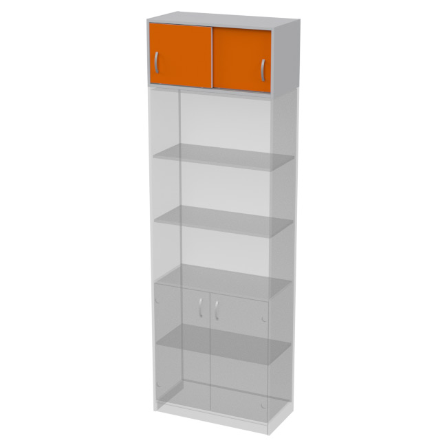 Антресоль АН-02 цвет Серый+Оранж 77/37/38 см