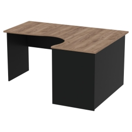 Стол для офиса СТУ-Л цвет Черный + Дуб Крафт 160/120/76 см