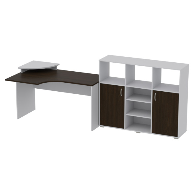 Комплект офисной мебели КП-9 цвет серый+венге