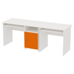 Офисный стол СК-21+СК-27 цвет Белый+Оранж