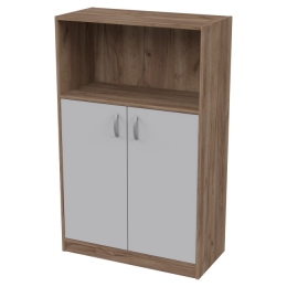 Офисный шкаф СБ-63 цвет Дуб Крафт+Серый 77/37/123 см