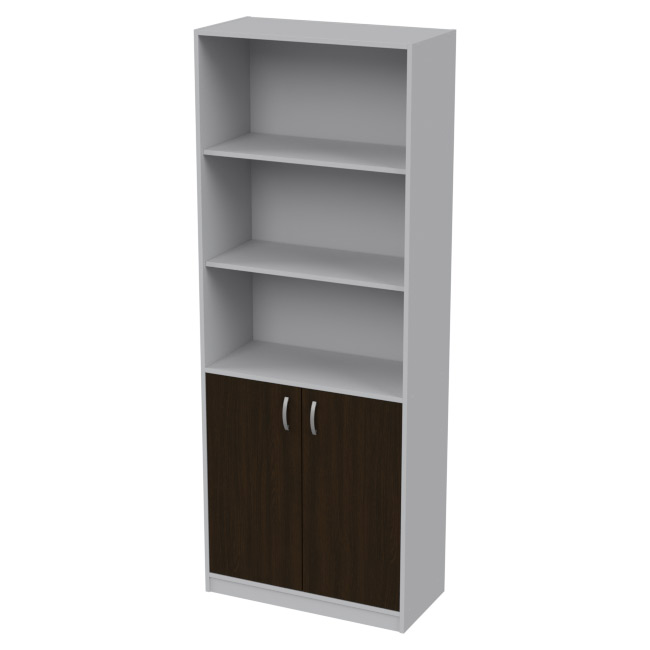 Офисный шкаф ШБ-3 цвет Серый+Венге 77/37/200 см